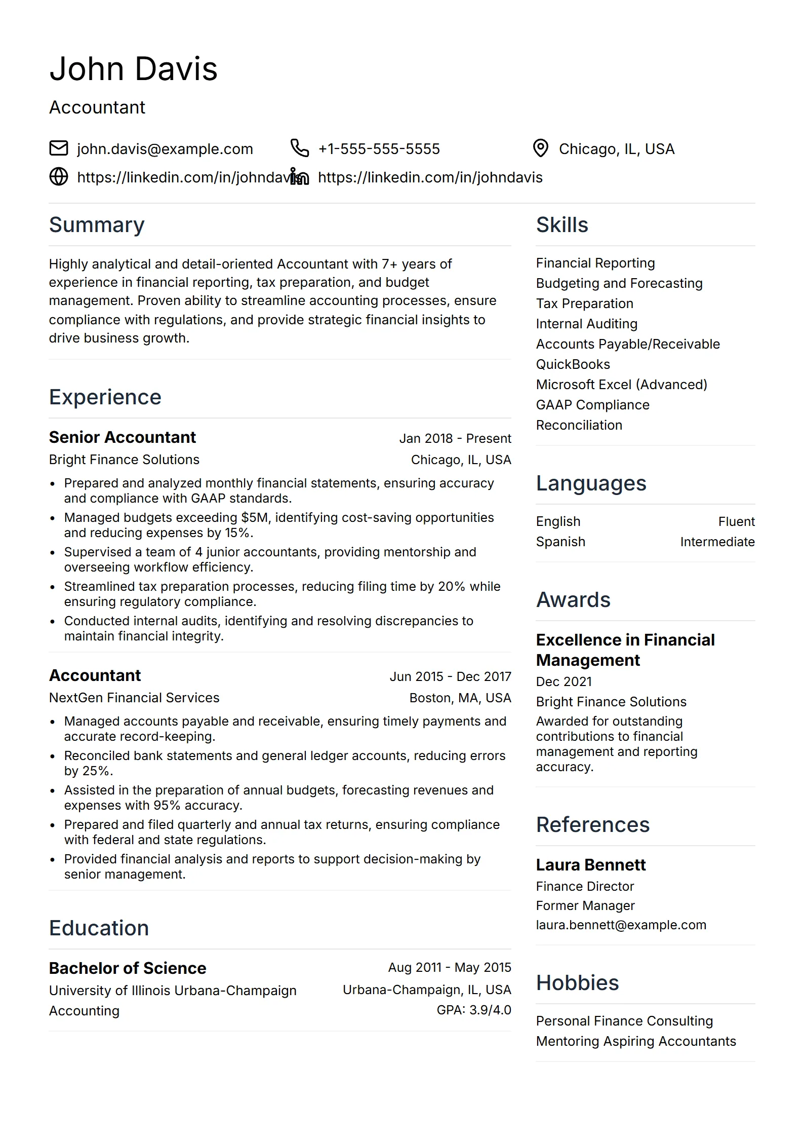 Broadsheet — Best for Accountant template preview