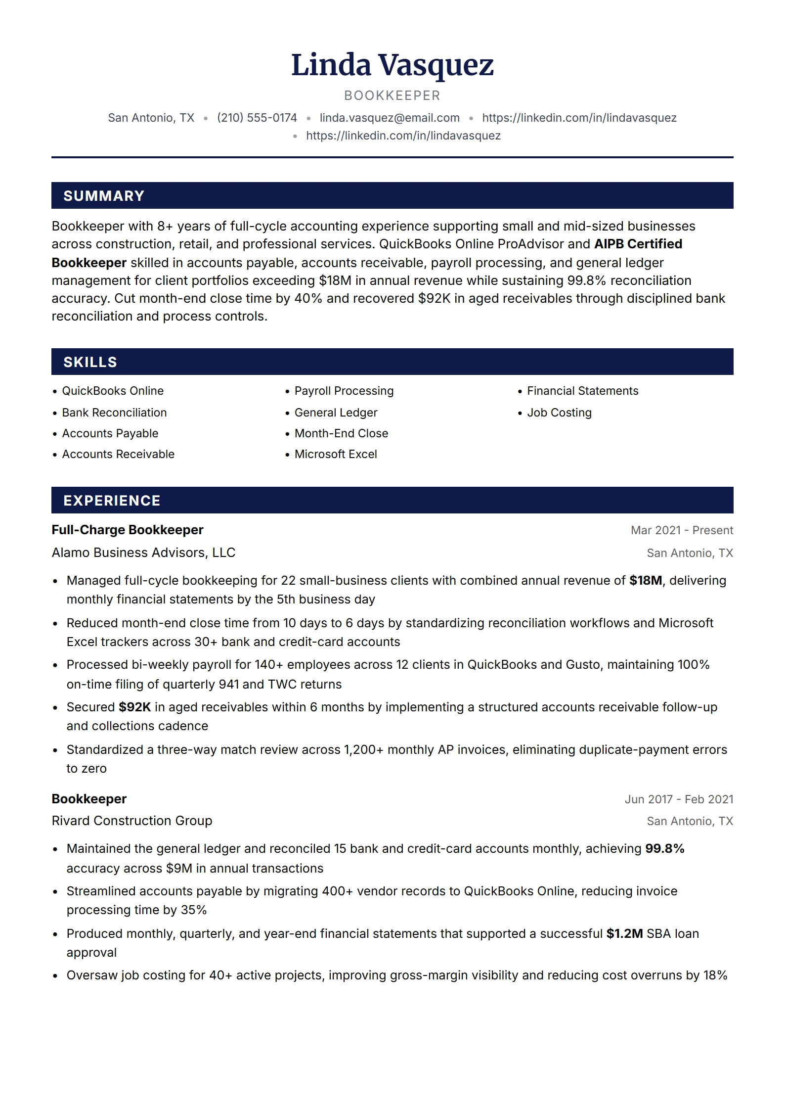 Admiral — Best for Bookkeeper template preview