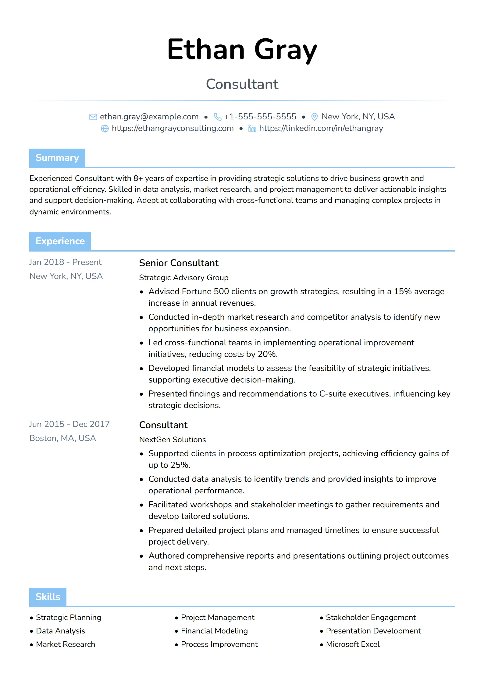 Azure — Best for Consultant template preview