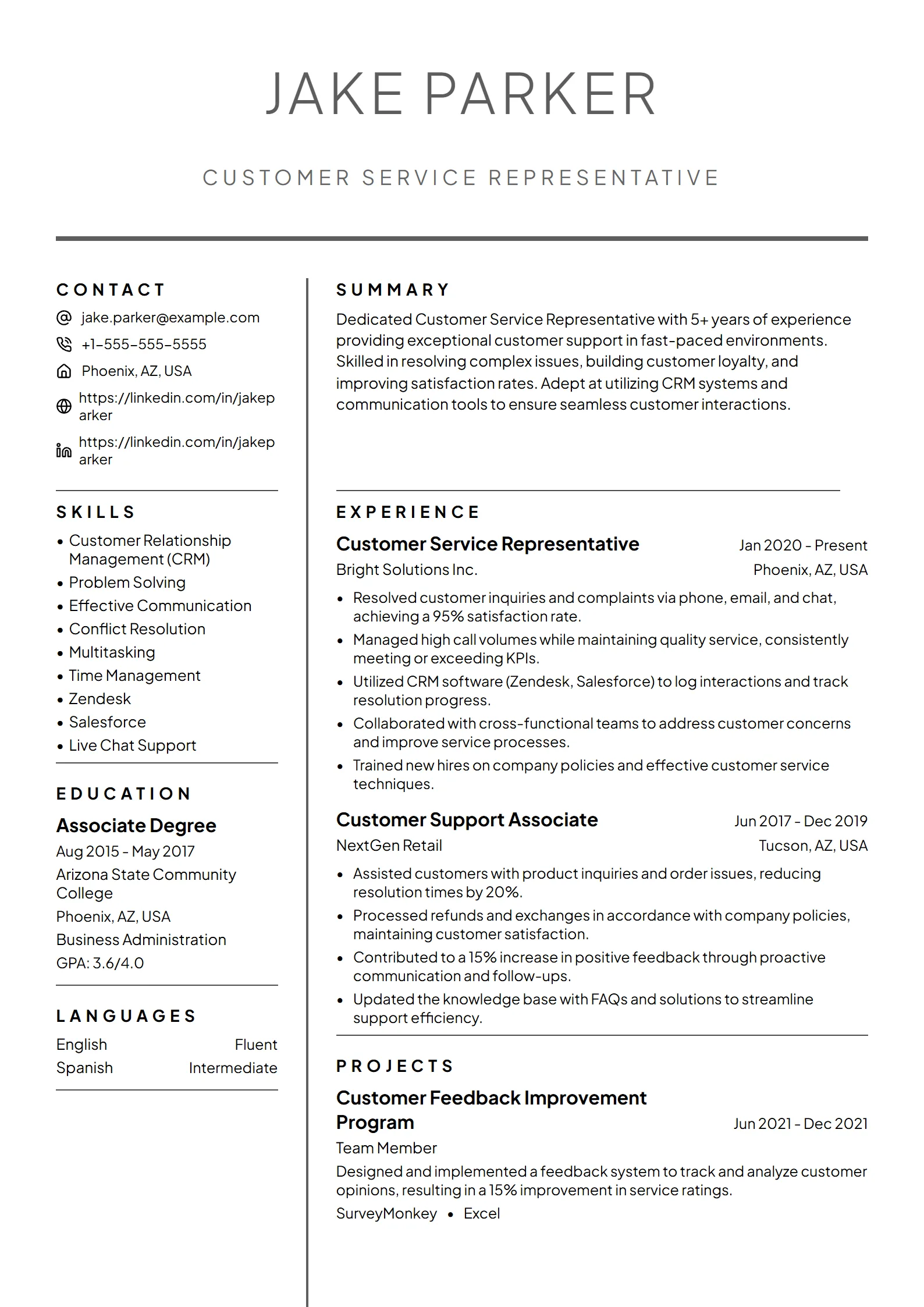 Ivory — Best for Customer Service Representative template preview