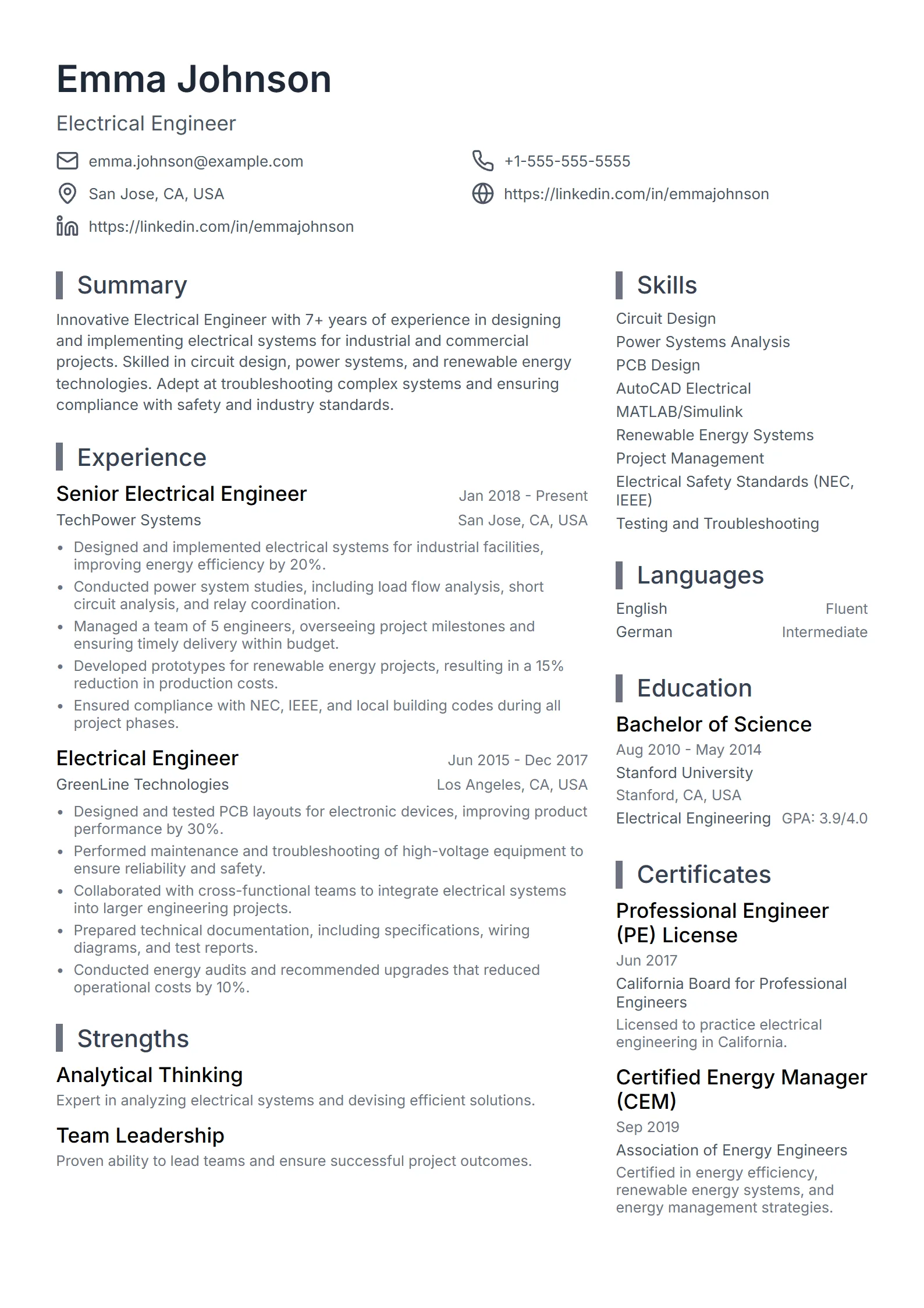Titanium — Best for Electrical Engineering template preview