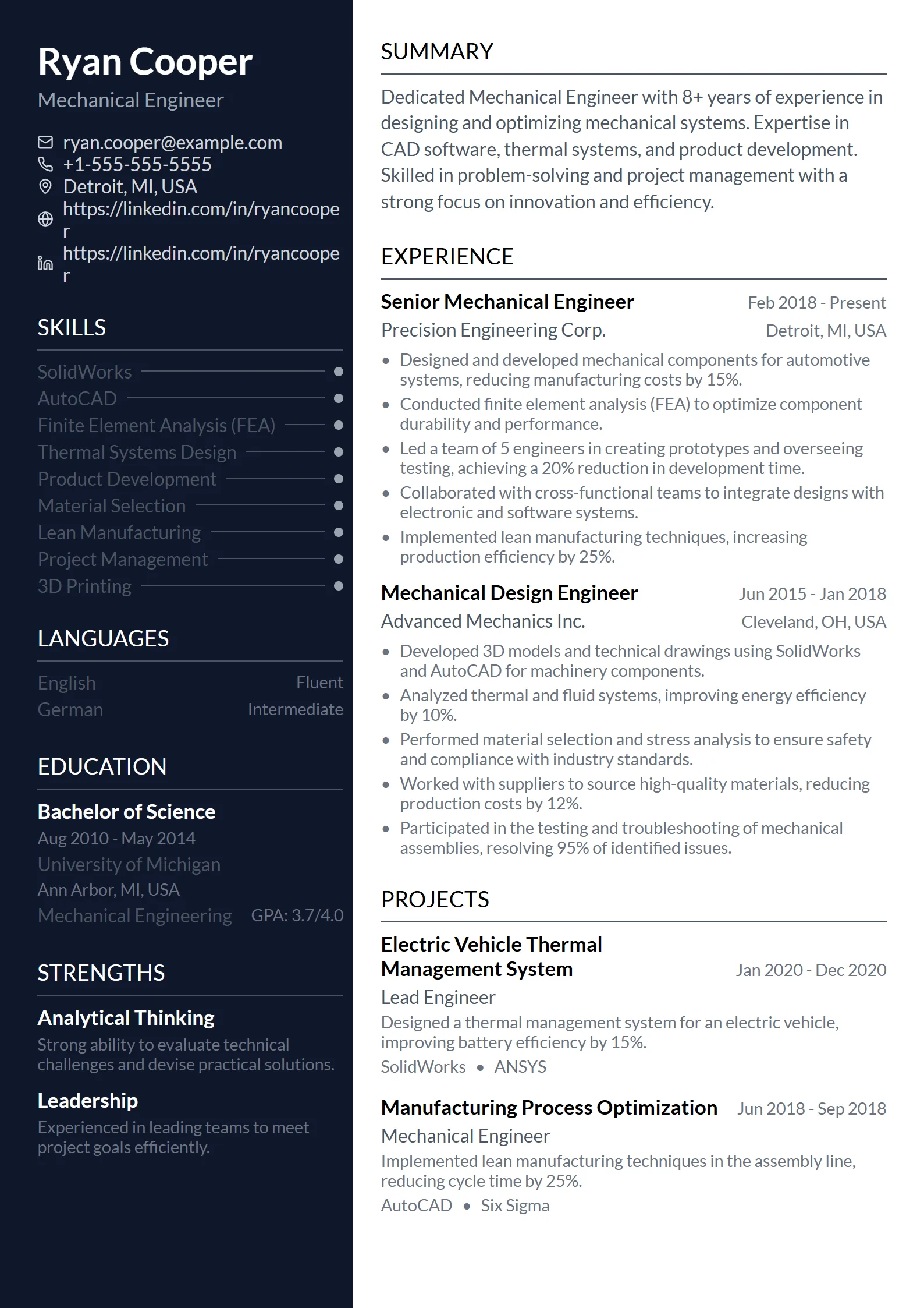 Steel — Best for Mechanical Engineer template preview