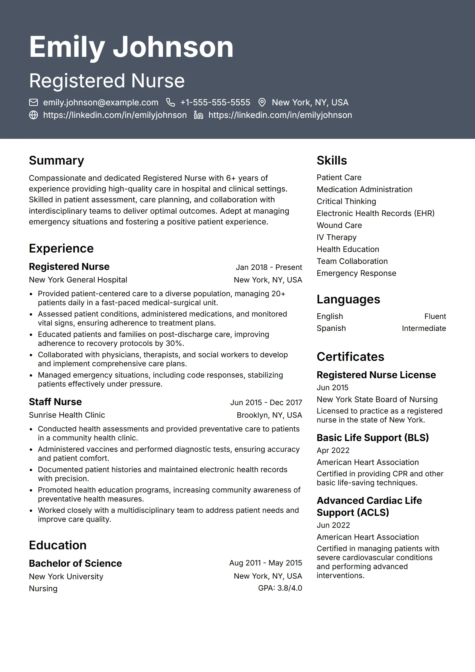 Graphite — Best for Nurse template preview