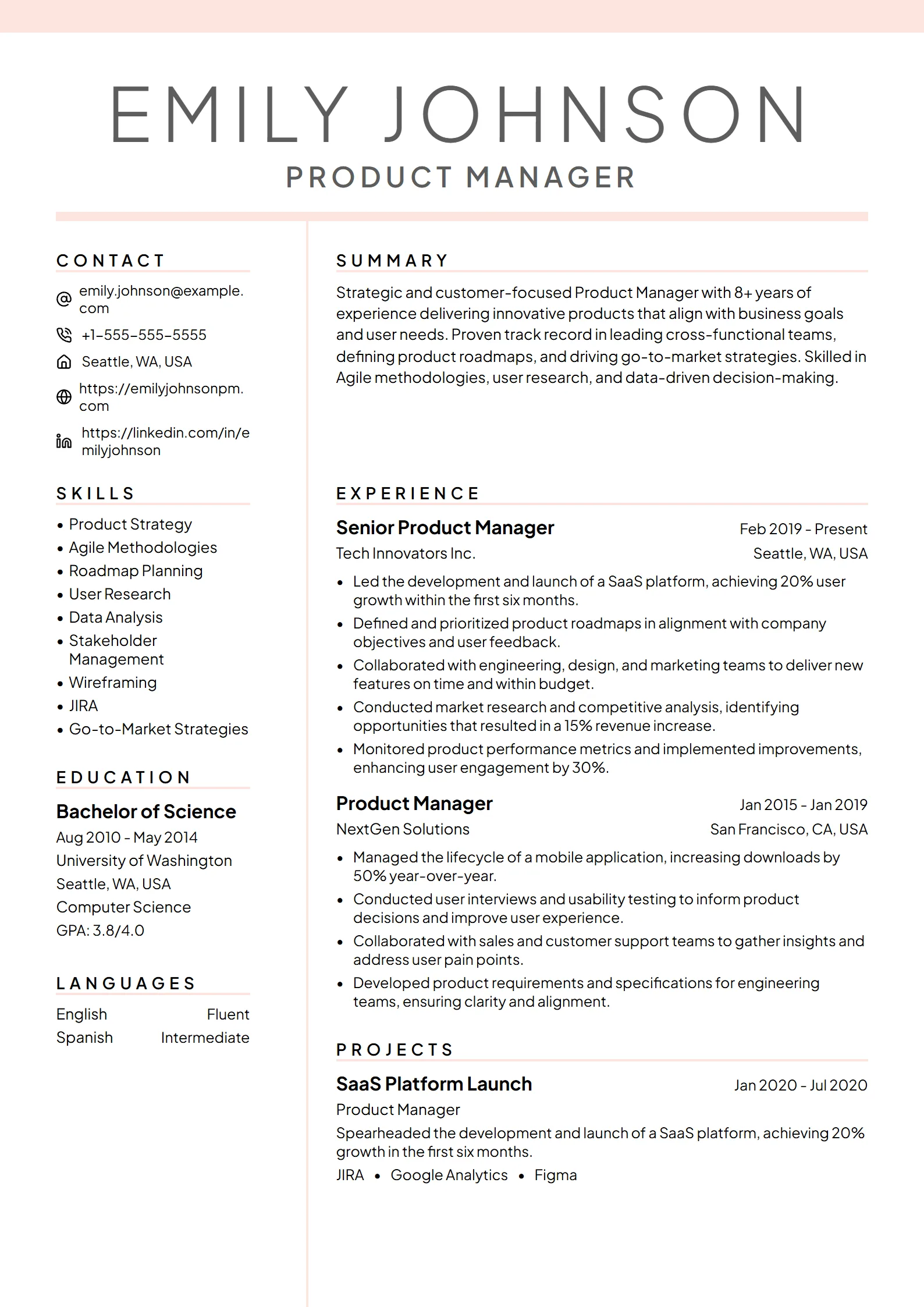 Blush — Best for Product Manager template preview