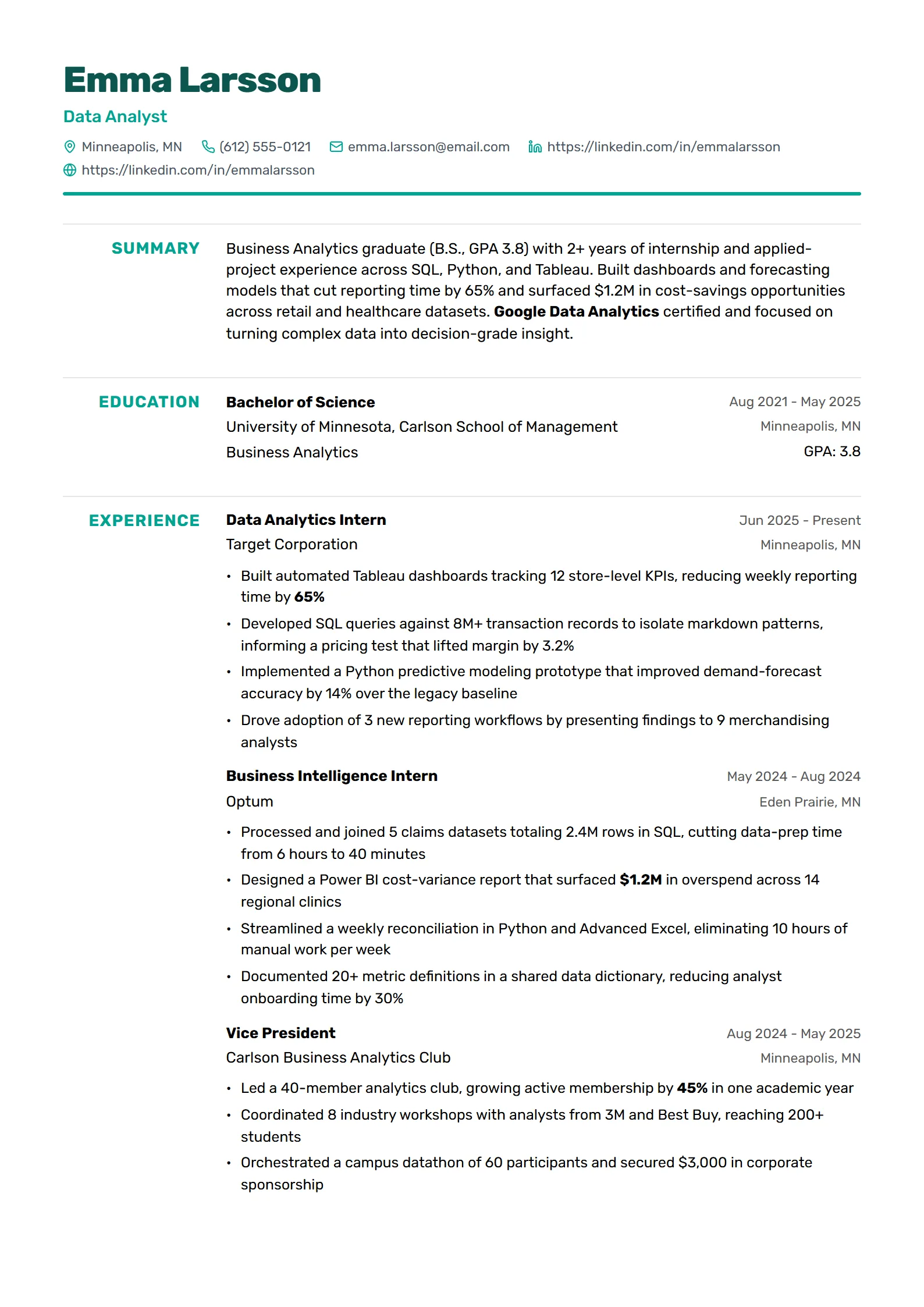 Axis — Best for Recent Graduate template preview