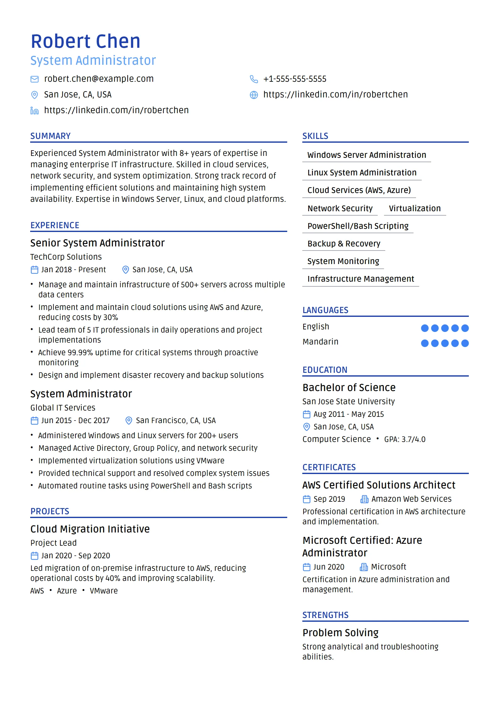 Zenith — Best for System Administrator template preview