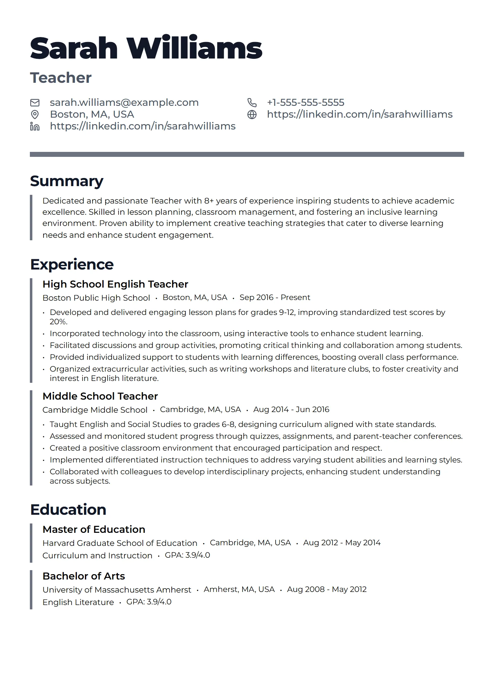Pewter — Best for Teacher template preview